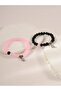 Pack of 2 - Multi-Color Beaded Magnetic Heart Couple Bracelets - 4