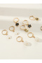 Set of 5 - Flower and Heart Hoop Earrings - 4