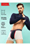 Grey Color Block Logo Print Trunk Underwear - 2