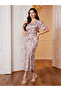 Floral Print Tulip Sleeve Maxi Dress - 5