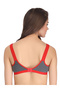 Red and Charcoal Non-Padded Non-Wired Full Coverage Bra - 4