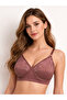 Purple Embroidered Non-Padded Non-Wired Full-Figure Bra