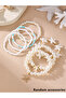 Pack of 7 - Pearls and Starfish Beaded Bracelets - 2