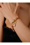 Gold Tone Butterfly and Pearl Charms Link Bracelet