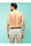 Grey Color Block Logo Print Trunk Underwear - 5