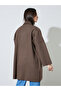 Brown Notch Lapel Button-Up Coat - 5