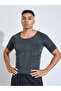 Grey Solid Slimming Body Shapewear T-Shirt - 3