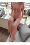 Dark Pink Contrast Trims Bow Details Shirt and Pants Pyjama Set - 2