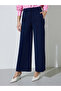 Navy Blue Solid Wide Leg Pocket Details Trousers - 2