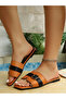 Brown Flat Sandals with Buckle Detail - 2