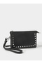 Black Studded Clutch Bag with Wrist Strap