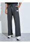 Charcoal Pintuck Oversized Joggers with Badge Detail