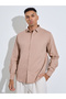 Beige Solid long Sleeves Shirt - 3