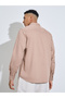 Beige Solid long Sleeves Shirt - 5