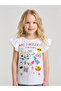 Girls Regular Frill Sleeve Graphic T-Shirt