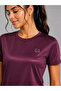 Burgundy Solid Short Sleeve Activewear T-shirt - 2