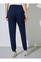 Navy Blue Solid Mid-Rise Cuffed Joggers - 4