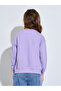 Girls Lilac Solid Side Bow Details Oversized Sweatshirt - 4