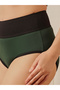 Dark Green High Waist Cotton Blend Tummy Tucker Hipster - 4