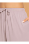 Purple Lace Details V-Neck Peplum Top and Pants Pyjama Set - 7