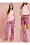 Pack of 3 - Floral Placket Vest, Shorts and Pyjama Set
