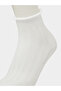 Pack of 3 - Multi-Color Ribbed Ankle Socks with Scalloped Trim - 5