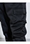 Boys Solid Joggers with Rib Cuff and Cargo Pockets - 3