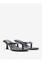 Black Kitten Heel Thong Sandals - 3