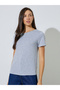 Grey Pearls Embellished Short Sleeves T-Shirt - 3