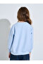 Girls Blue Graphic Print Oversized Sweatshirt - 4