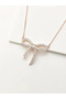 Embellished Bow Pendant Necklace - 2