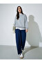 Grey Solid Long Sleeves Oversized Sweatshirt - 2