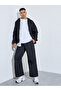 Black Logo Embroidery Drawstring Wide Leg Jogger - 2