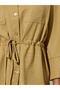 Yellow Drawstring Waist Pocket Detail Relaxed Fit Shirt - 4
