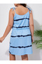 Plus Size Blue Sleeveless Slip Nightdress With Pockets - 2