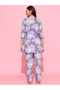 Pack of 3 - Light Purple Floral Print Robe, Cami and Pants Pyjama Set - 5