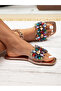 Bronze Embellished Flat Sandals - 4