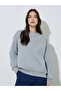Grey Solid Long Sleeves Oversized Sweatshirt - 4