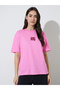 Pink Embroidered Cotton Oversized T-Shirt - 3
