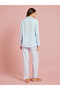 Blue Cat Graphic Shirt and Pyjama Set - 5