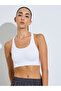 White Seamless Racerback Sports Bra - 3