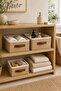 3-Piece Lidless Jute Organizer Set S + 2m Size Closet Shelf Bathroom Textile Organizer Storage Box - 4