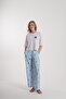 Women's Floral Detail Long Pajama Set - 3