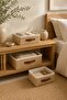3-Piece Lidless Jute Organizer Set S + 2m Size Closet Shelf Bathroom Textile Organizer Storage Box - 5