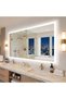 مرآة حمام LED مستطيلة بدون إطار 120×70 سم مع 3 درجات حرارة للون، خاصية إزالة الضباب، ذاكرة ذكية، إضاءة أمامية قابلة للتعتيم للحمامات العصرية - 4