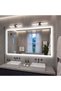 مرآة حمام LED مستطيلة بدون إطار 120×70 سم مع 3 درجات حرارة للون، خاصية إزالة الضباب، ذاكرة ذكية، إضاءة أمامية قابلة للتعتيم للحمامات العصرية - 7
