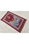 100% Cotton Prayer Rug with Burgundy Cami and Mecca Motif 67X105 cm He8 - 7