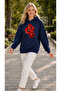 Women's Three Red Poppy Printed Hooded Casual Basic Sweatshirt with Kangaroo Pocket