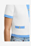 Women's Summer White-Blue Hy Bennet Rib Knit Ss Top - 5