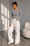Soft Touch Finger-Loop Long Sleeve Basic Blouse St3439 - 3